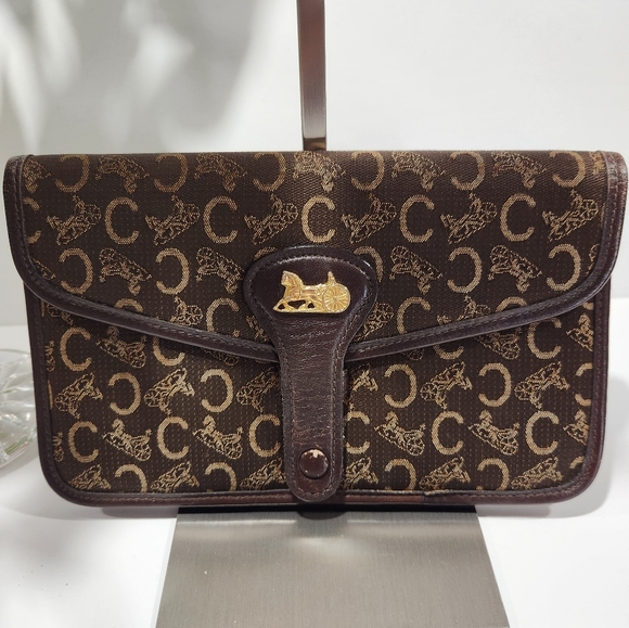 Celine Brown Textured Bag with Leather Closure - Picture 13 of 16